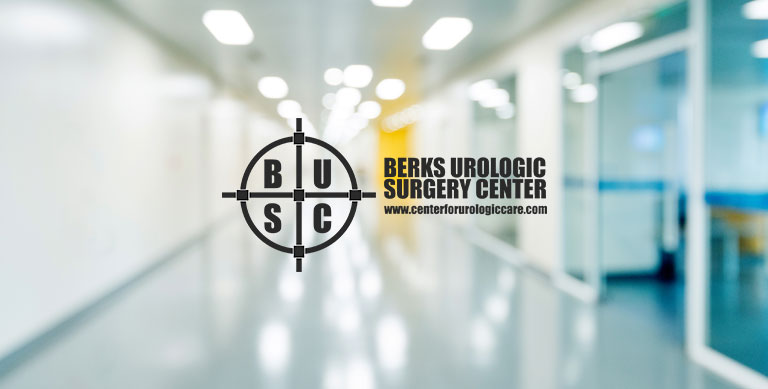 Berks County Surgical Center Logo on top of hospital hallway background